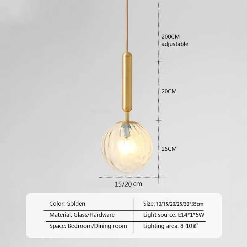 Elegant Gold Globe Pendant Lighting Fixture