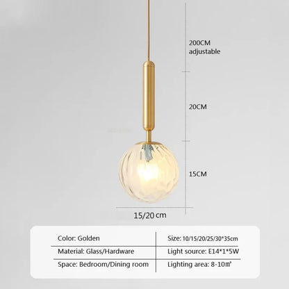 Elegant Gold Globe Pendant Lighting Fixture