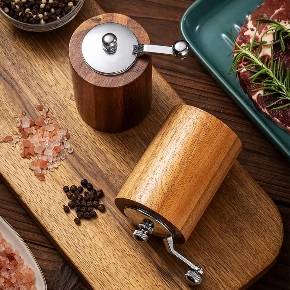 Premium Wooden Salt and Pepper Grinder Set