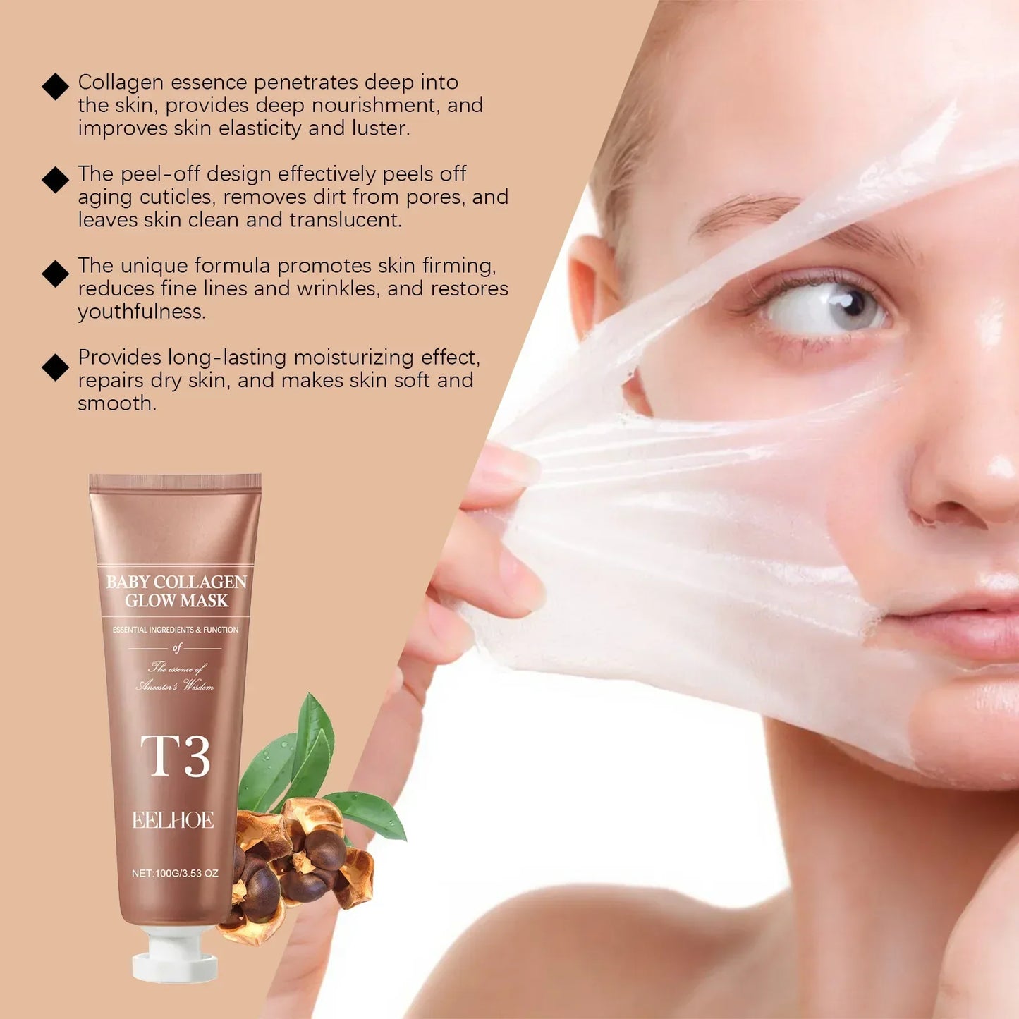 Natural Korean Face Collagen Glow Mask