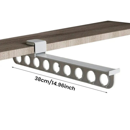 Space Saving Adjustable Closet Organizer Rail Hanger