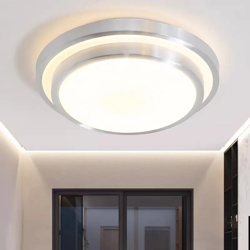 Stylish LED Ceiling Lamp - Round Aluminium Remote Control Light