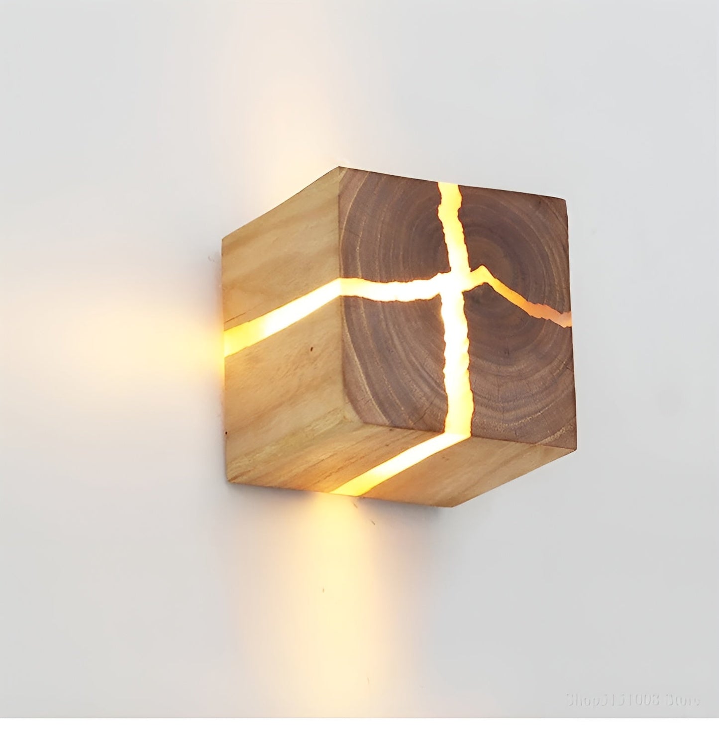 Contemporary Wooden Cube Table Lamp