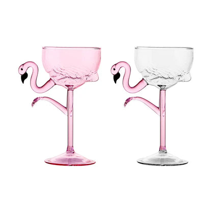Colorful Flamingo Clear Drinking Party Glasses