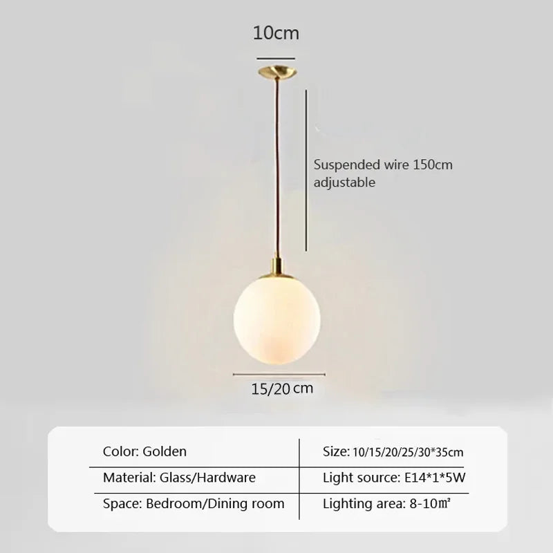 Elegant Gold Globe Pendant Lighting Fixture