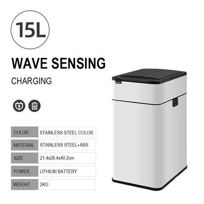 Touchless Stainless Steel Automatic Trash Can