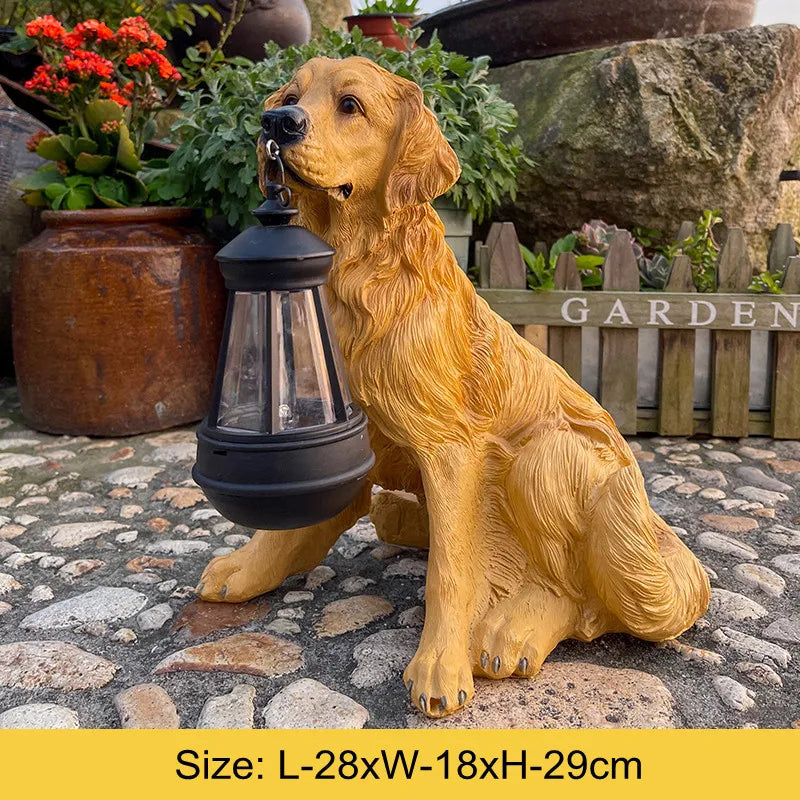 Outdoor Garden Solar Dog Figure Lamp