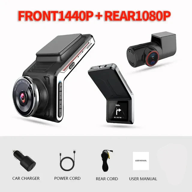 4K Dual Dash Camera Front Rear - Wide Angle Night Vision