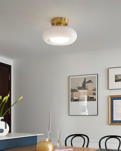 Vintage Gold Glass Bathroom Ceiling Light Fixture