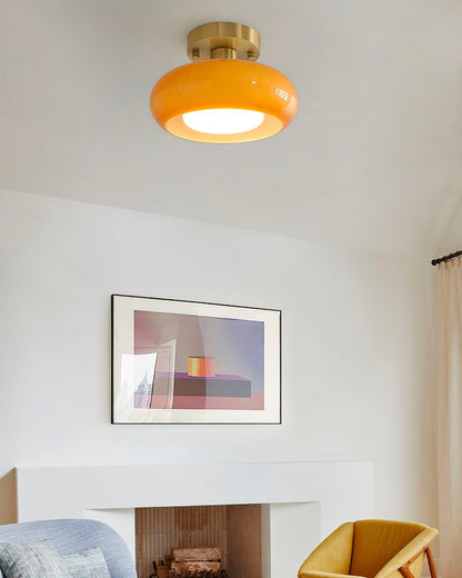 Vintage Gold Glass Bathroom Ceiling Light Fixture