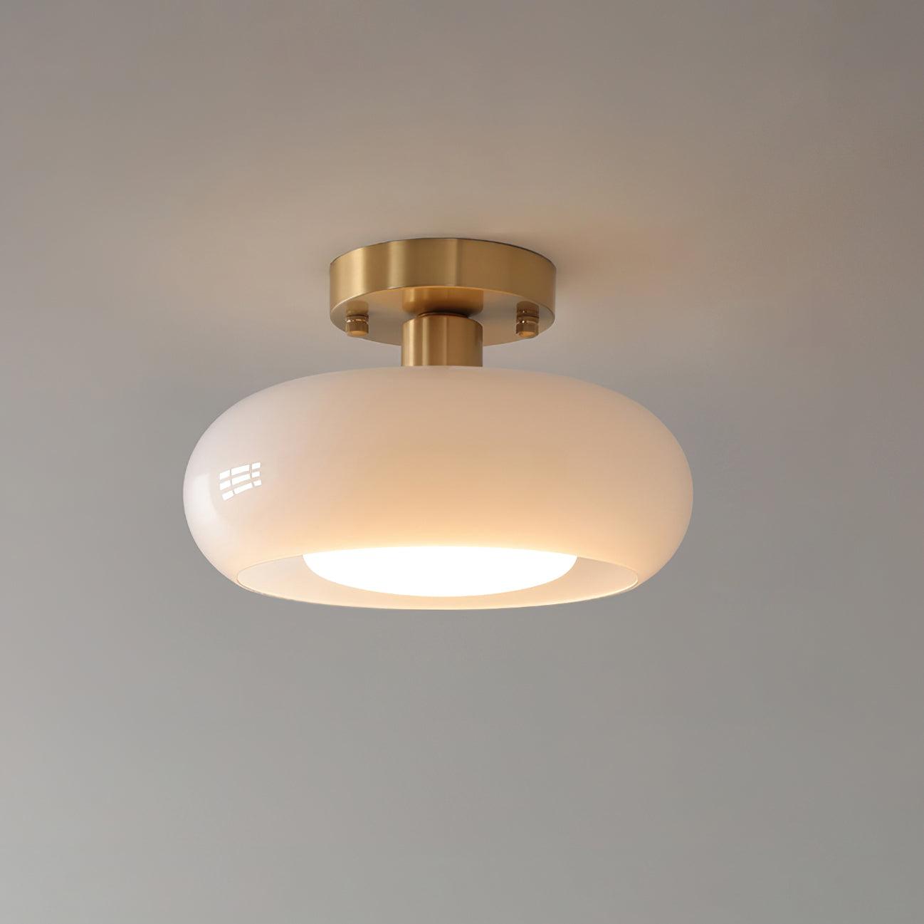 Vintage Gold Glass Bathroom Ceiling Light Fixture