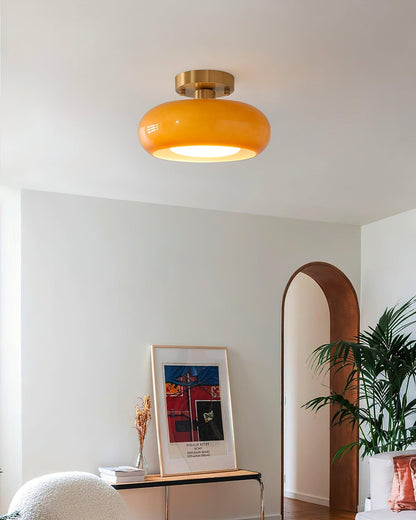 Vintage Gold Glass Bathroom Ceiling Light Fixture