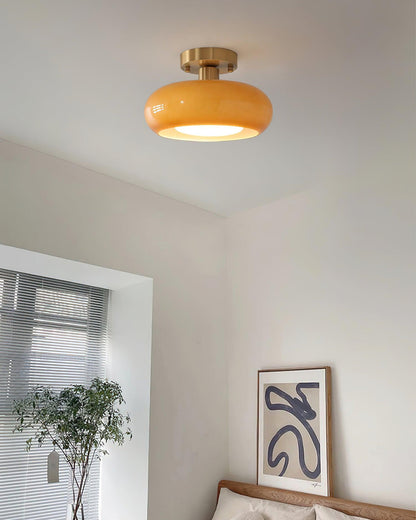 Vintage Gold Glass Bathroom Ceiling Light Fixture