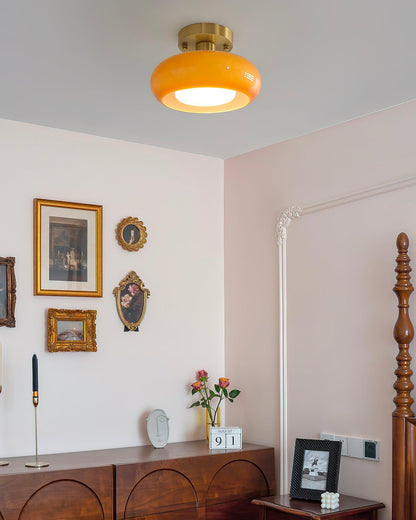 Vintage Gold Glass Bathroom Ceiling Light Fixture