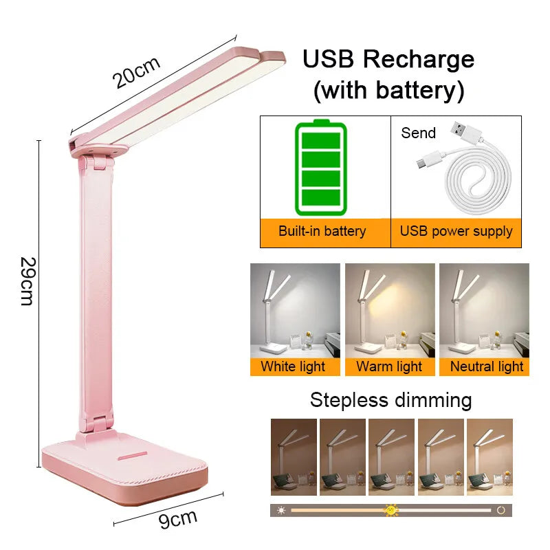 Compact LED Desk Light with 3 Brightness Modes - Cofik