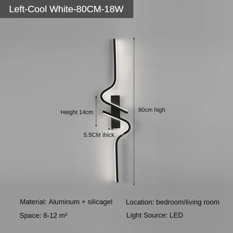 Slim LED Wall Sconce Light for Bedroom and Living Room