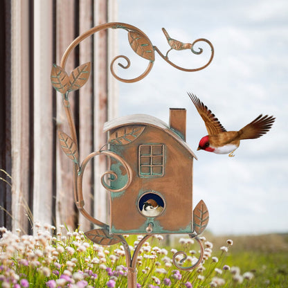 Colorful Metal Bird Garden Decoration Stake