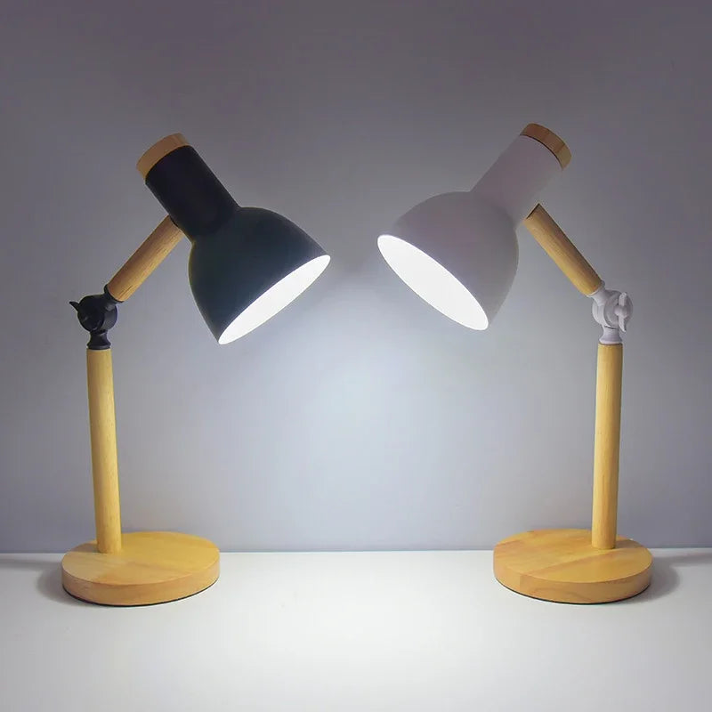Unique Wooden Mushroom Table Lamp