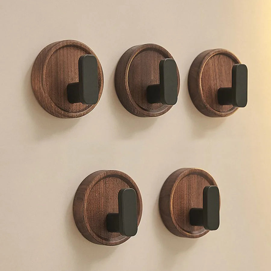 Stick On Wooden Wall Hooks for Keys and Towels