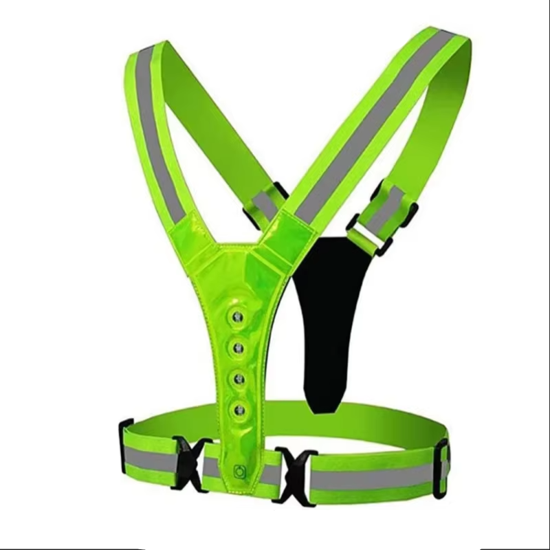 Bright Adjustable LED Safety Vest with Rechargeable Lights