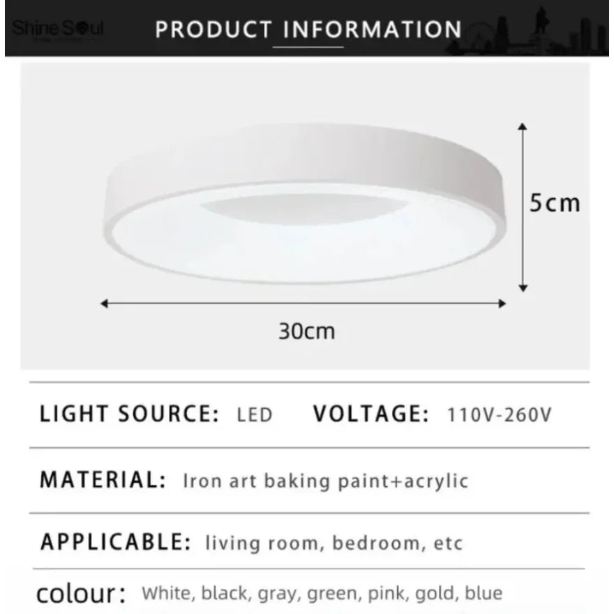 Stylish Round LED Ceiling Lamp with Remote Control