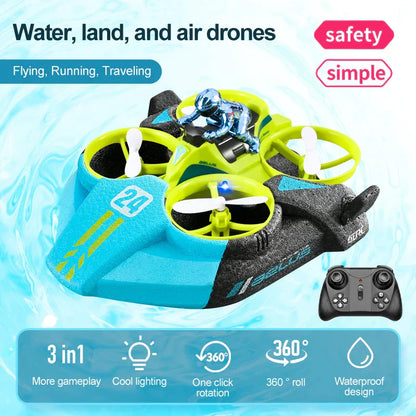 Remote Control 3 in 1 Amphibious Car Boat Toy