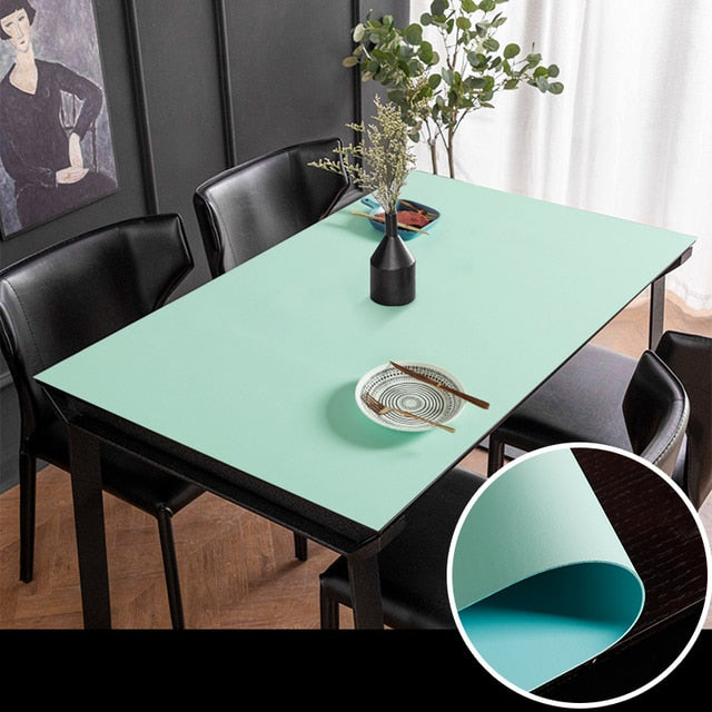 Waterproof Faux Leather Table Cover Mat