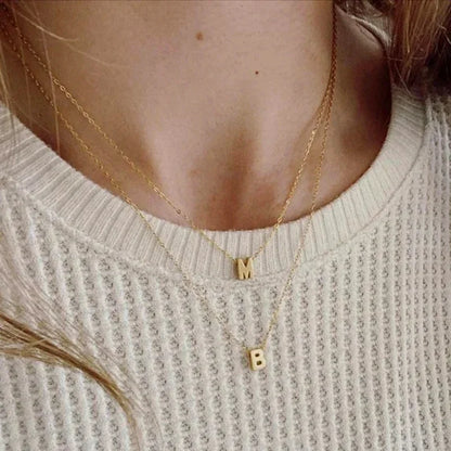 Delicate Simple Initial Pendant Necklace
