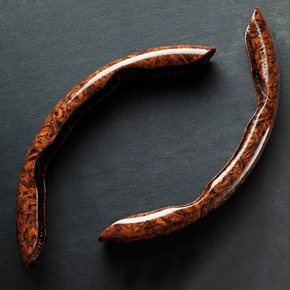 GripMax | Anti-Slip Wooden Pattern Steering Wheel Cover