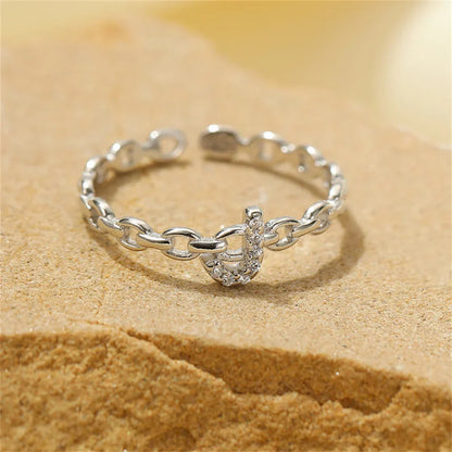 Delicate Initial Diamond Letter Ring