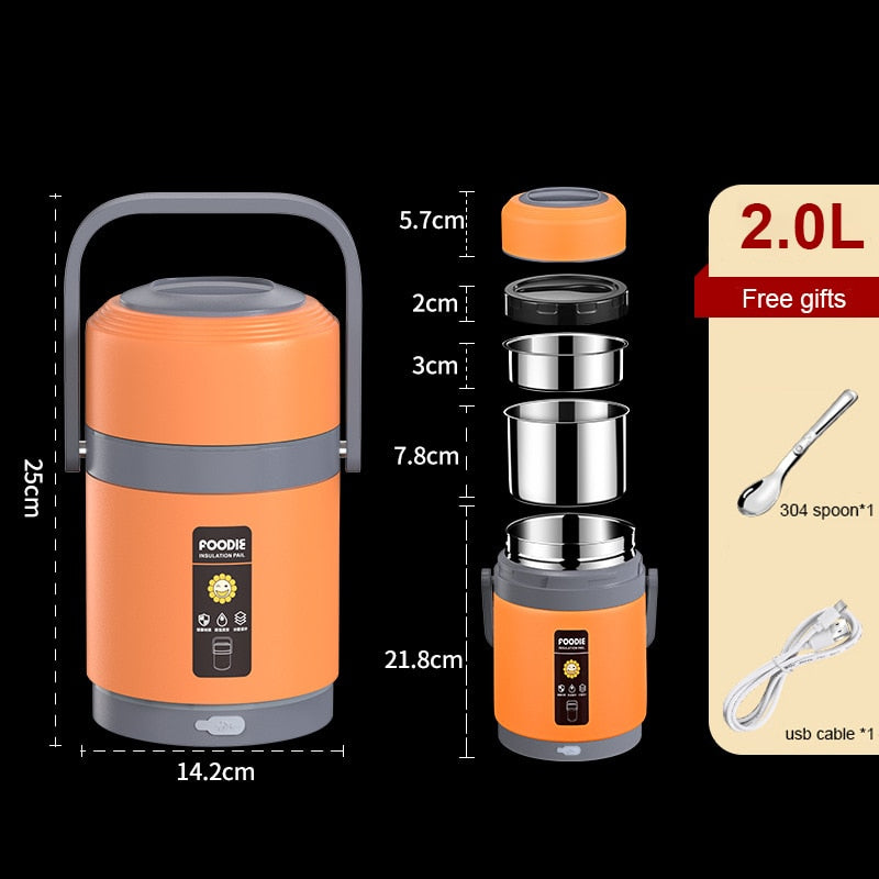 Insulated Thermal Lunch Box with USB Heater