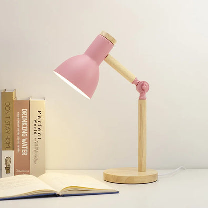 Minimalist Wooden Desk Lamp with Adjustable Arm