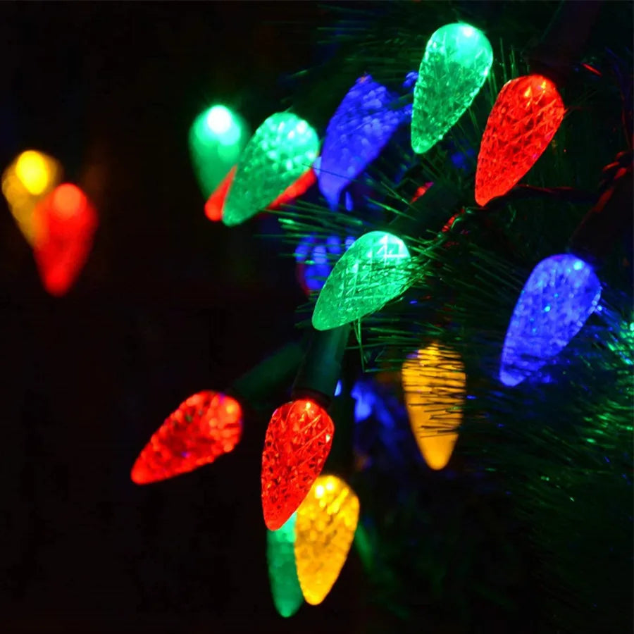 Premium Holiday Wreath with 8 Color Lights