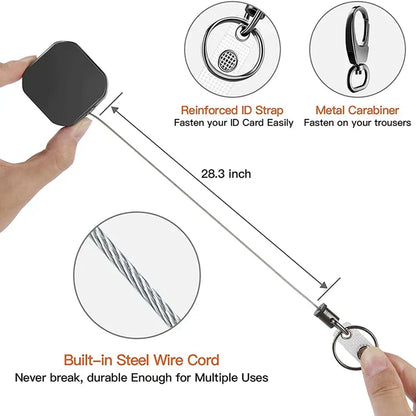 Compact Metal Clip Keychain with Durable Steel Rope