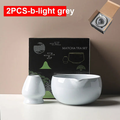 Traditional Green Tea Ceramic Bowl Set 550ml