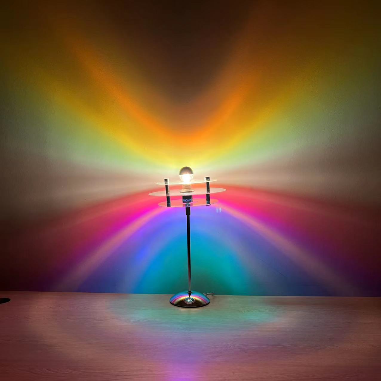 Colorful Rainbow Glass Table Light