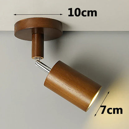 Simple Wooden LED Wall Light with Adjustable Arm