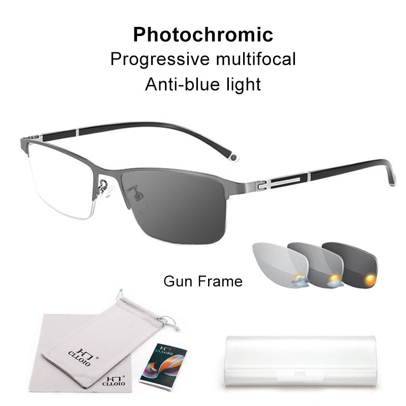 Stylish Progressive Blue Blocker Reading Glasses