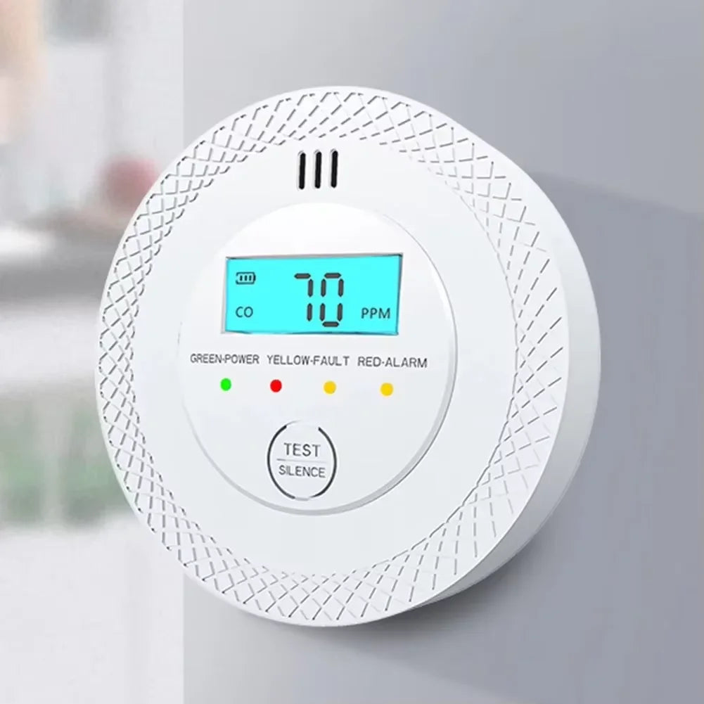 Smart Home CO and Smoke Alarm Detector with LCD Display - Cofik
