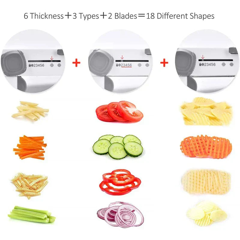 Premium 18-in-1 Vegetable Mandoline Slicer Set