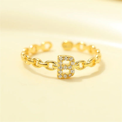 Delicate Initial Diamond Letter Ring