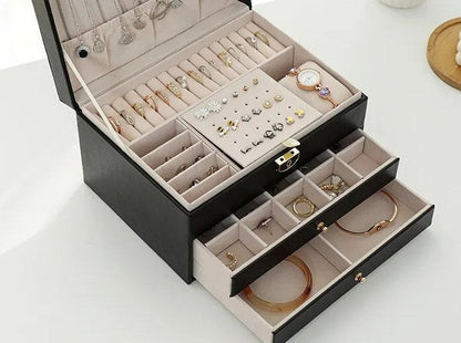 Secure Stackable Leather Jewellery Storage Box
