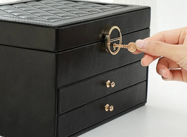 Secure Stackable Leather Jewellery Storage Box