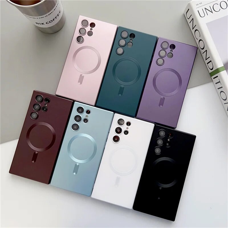 Slim Magnetic Phone Charging Cover for Samsung