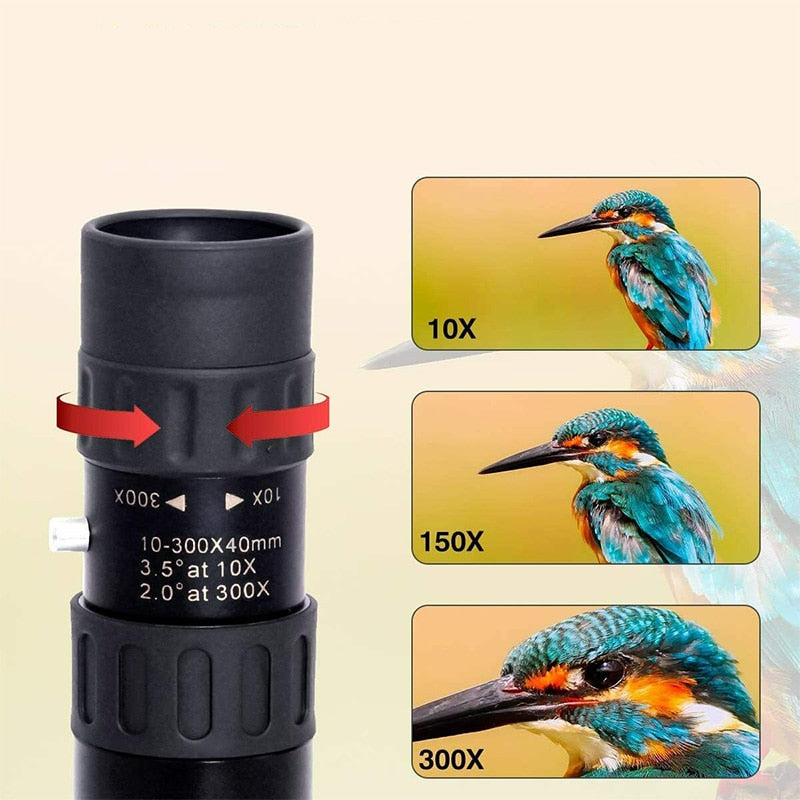 Powerful 10-300X Optical Zoom Telescope