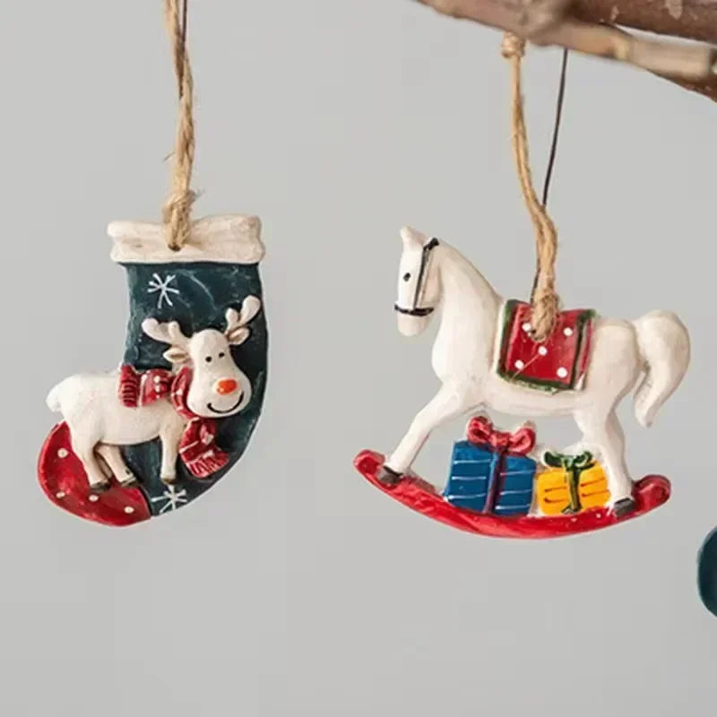 Traditional Holiday Stockings with Moose Pattern