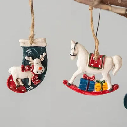 Traditional Holiday Stockings with Moose Pattern