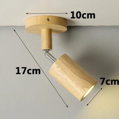 Simple Wooden LED Wall Light with Adjustable Arm