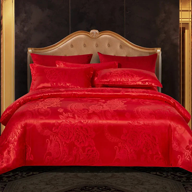 Elegant Soft Gold Blue Patterned Duvet Cover