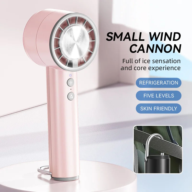 Compact Rechargeable Handheld Fan with LED Display